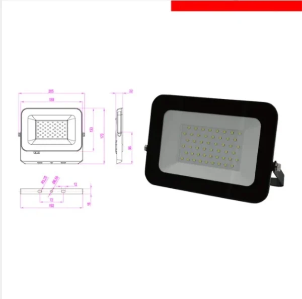 كشاف50 واط SKINNY GL-50W-D-BK