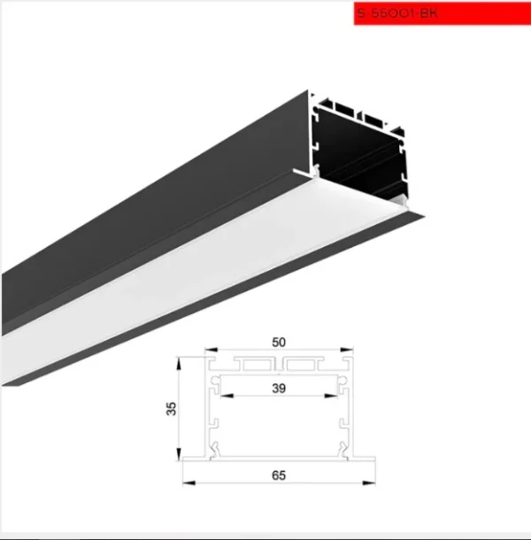 بروفيل اسود داخلي  35*S-55001-BK65*50