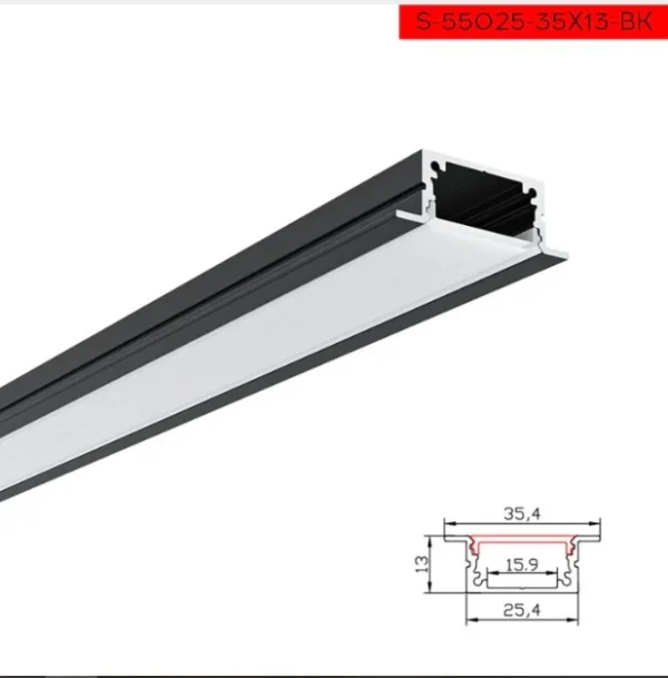 بروفيل اسود داخلي S-55025-35*25*13-BK