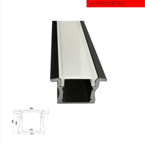 بروفيل اسود داخلي 15*17*24 S-55009-BK