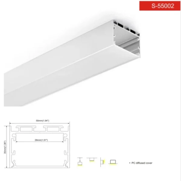 بروفيل ابيض خارجي 35*50 -S-55002