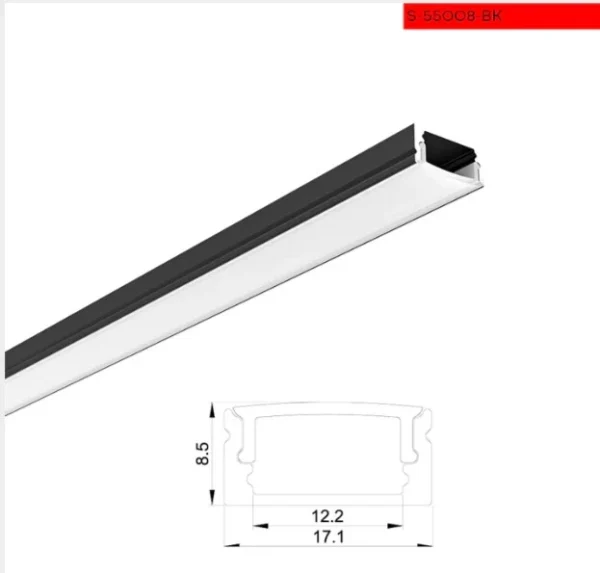 بروفيل خارجي S-55008-BK17*8